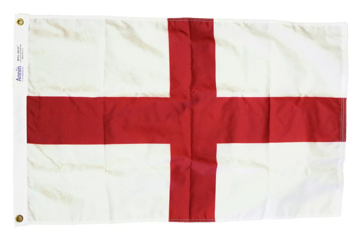 England (St. George) - 3'X5' Nylon Flag - Nylon, 3' x 5', Without Fringe, Grommets