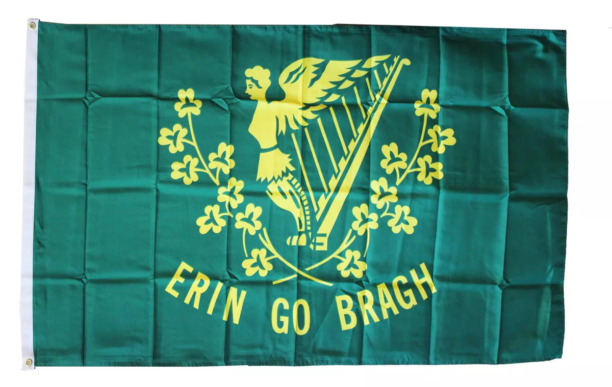 Erin-Go-Bragh - 3'X5' Polyester Flag - Lightweight Polyester, 3' x 5', Without Fringe, Grommets