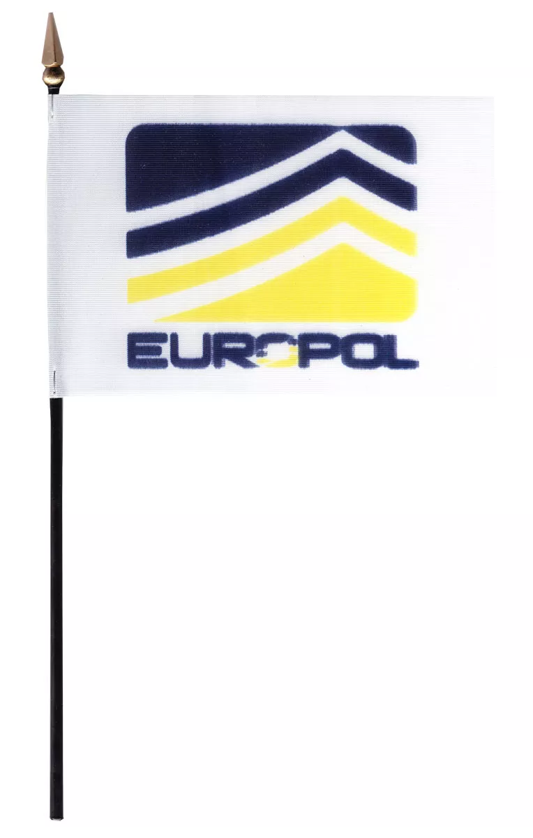 Europol - 4"x6" Stick Flag - 4" x 6", Without Fringe