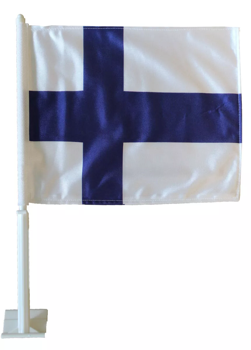 Finland Car Flag - 11" x 14", Without Fringe
