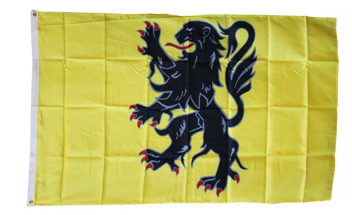 Flanders - 3'X5' Polyester Flag (Traditional Province of France) - Lightweight Polyester, 3' x 5', Without Fringe, Grommets