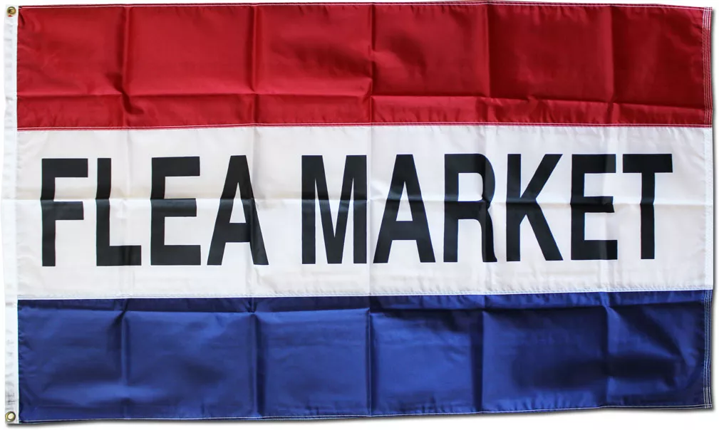 Flea Markets - 3'X5' Nylon Flag - Nylon, 3' x 5', Without Fringe, Grommets