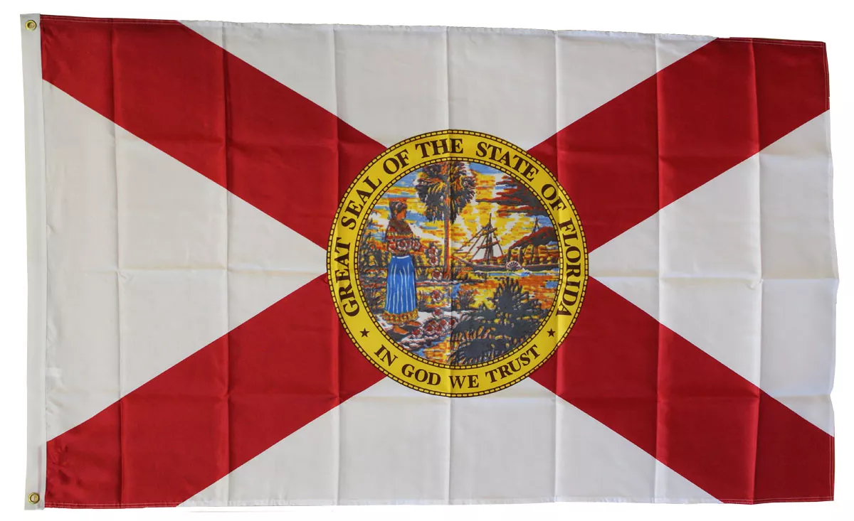 Florida - 3'X5' Polyester Flag - Lightweight Polyester, 3' x 5', Without Fringe