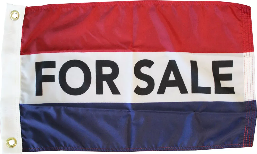 For Sale - 12"x18" Nylon Flag - Nylon, Without Fringe, Grommets