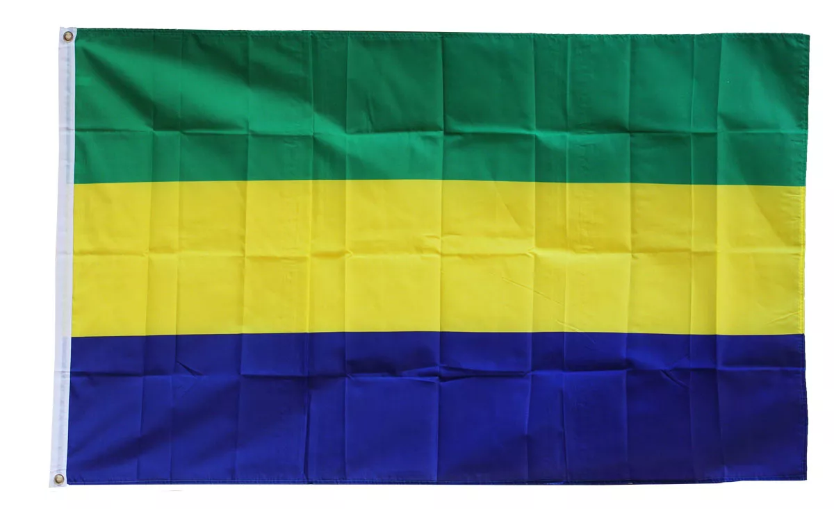 Gabon - 3'X5' Polyester Flag - Lightweight Polyester, 3' x 5', Without Fringe, Grommets