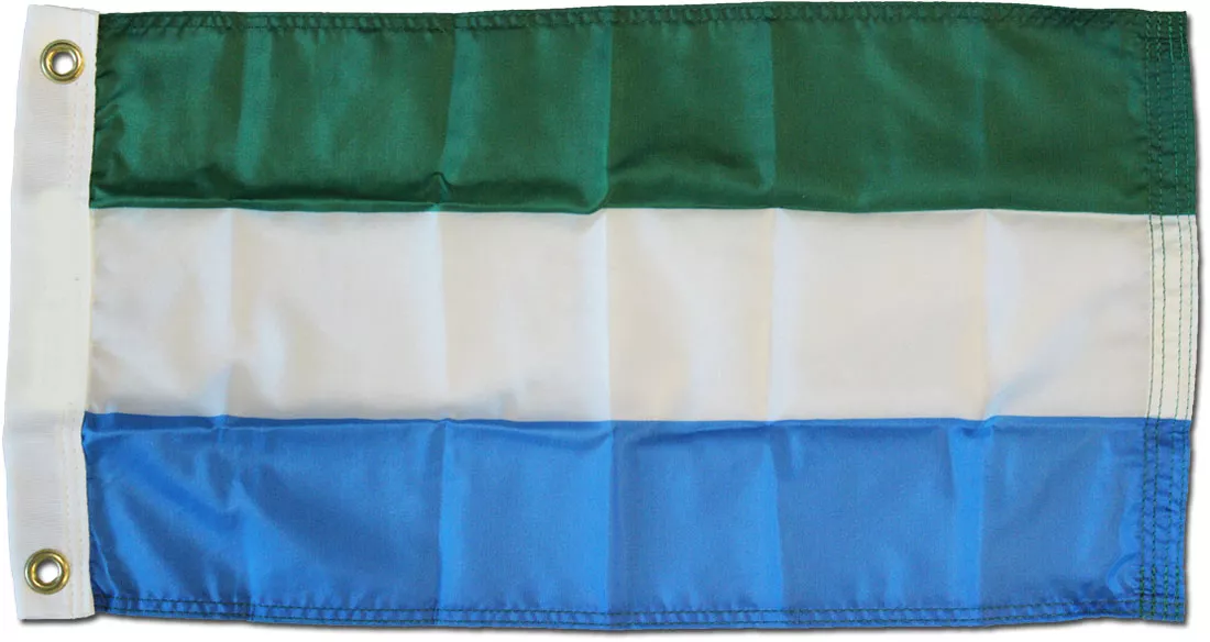 Sierra Leone - 12"X18" Nylon Flag - Nylon, Without Fringe, Grommets