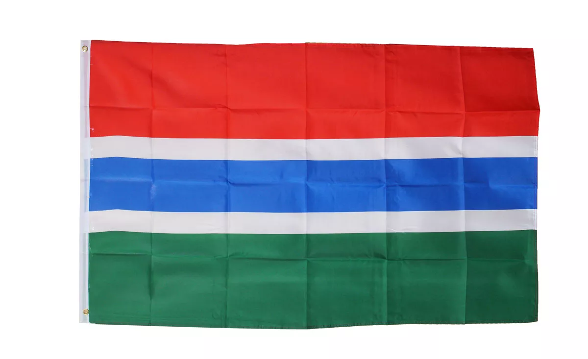 Gambia - 3'X5' Polyester Flag - Lightweight Polyester, 3' x 5', Without Fringe, Grommets