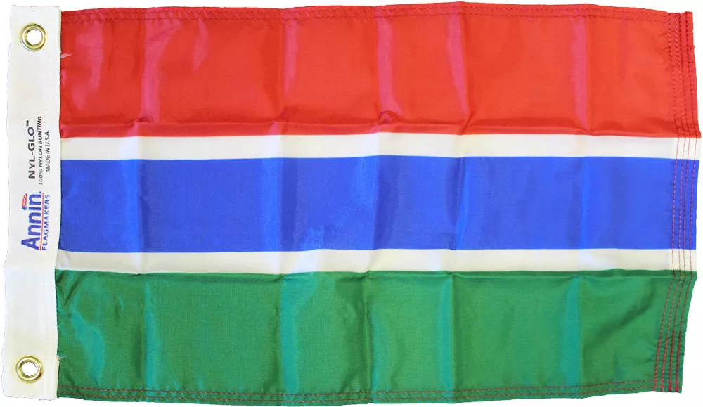 Gambia - 12"X18" Nylon Flag - Nylon, Without Fringe, Grommets