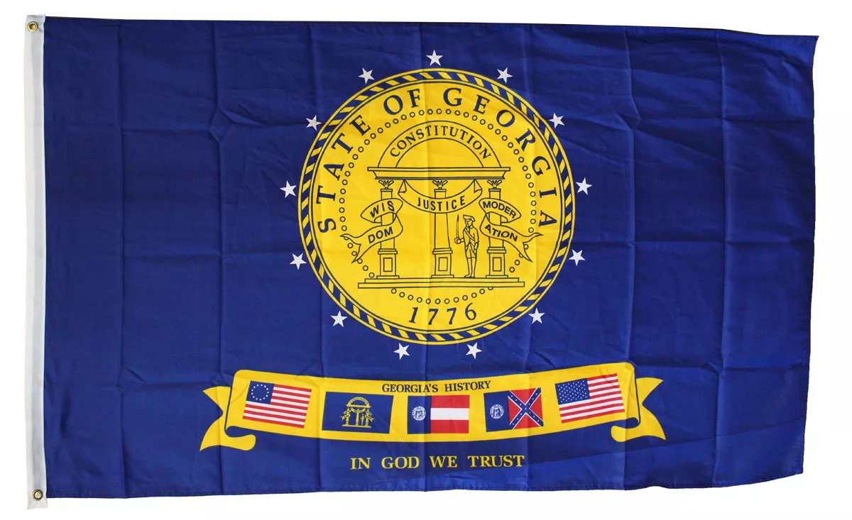 Georgia - 3'X5' Polyester Flag (2001-2003) - Lightweight Polyester, 3' x 5', Without Fringe