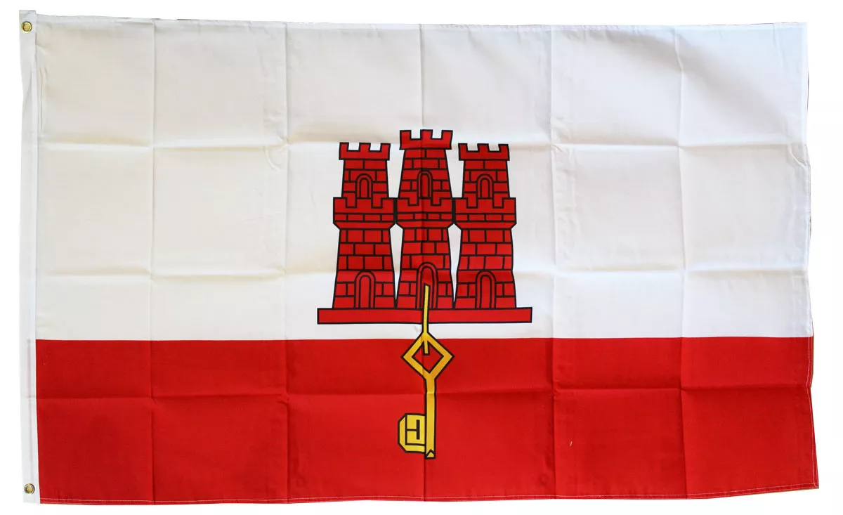 Gibraltar - 3'X5' Polyester Flag - Lightweight Polyester, 3' x 5', Without Fringe, Grommets