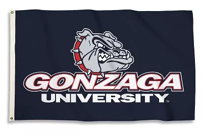 Gonzaga - 3' x 5' NCAA Polyester Flag - Medium Knit Polyester, 3' x 5', Without Fringe, Grommets, Dyed