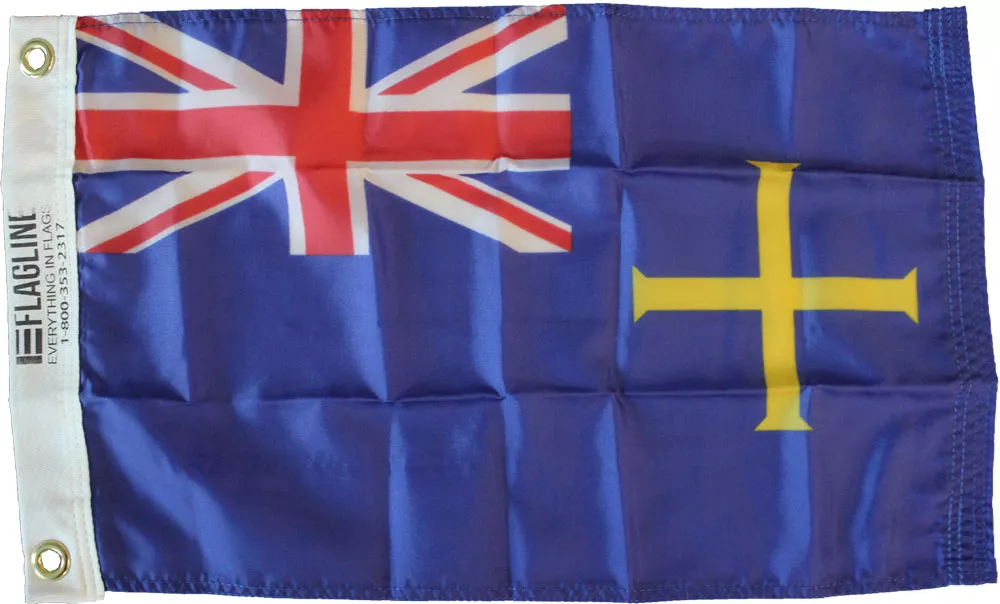 Guernsey - 12"X18" Nylon Flag (Blue Ensign) - Nylon, Without Fringe, Grommets