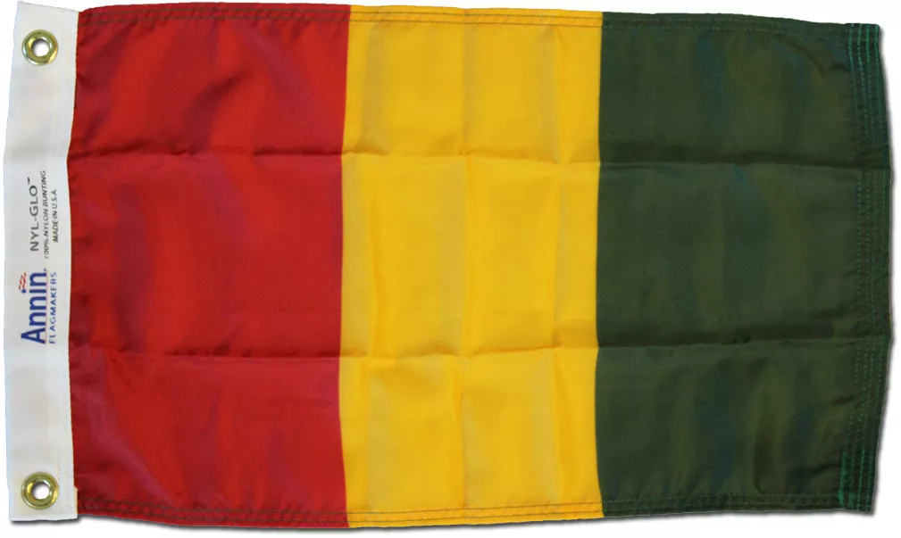 Guinea - 12"X18" Nylon Flag - Nylon, Without Fringe, Grommets
