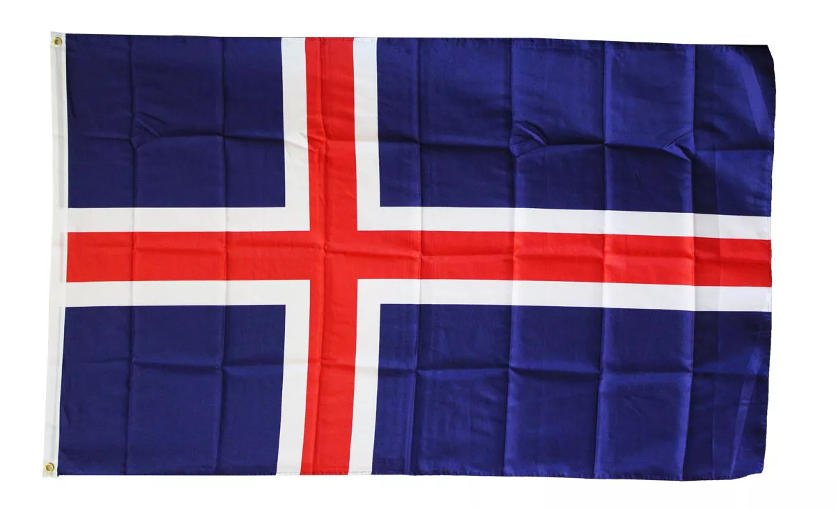 Iceland - 3'X5' Polyester Flag - Lightweight Polyester, 3' x 5', Without Fringe, Grommets
