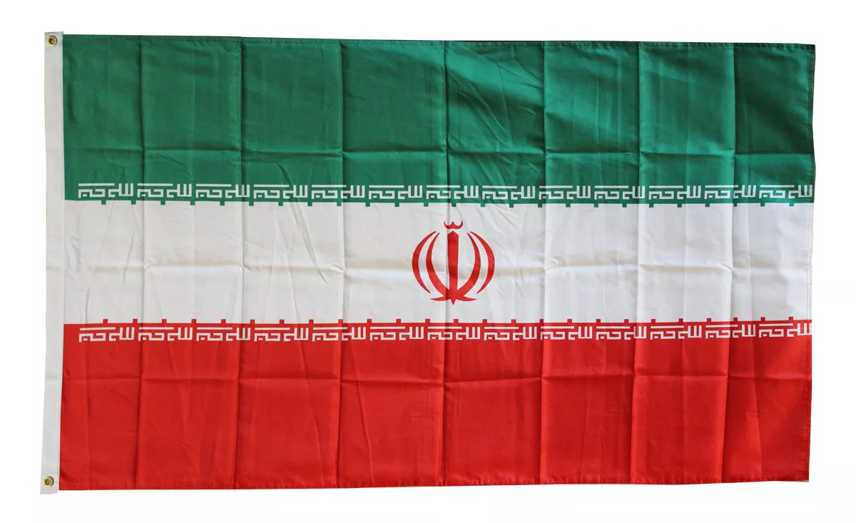 Iran - 3'X5' Polyester Flag - Lightweight Polyester, 3' x 5', Without Fringe, Grommets
