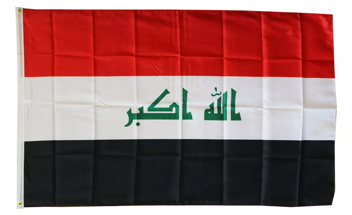 Iraq - 3'X5' Polyester Flag (2008) - Lightweight Polyester, 3' x 5', Without Fringe, Grommets
