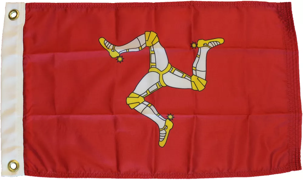 Isle of Man - 12"X18" Nylon Flag - Nylon, Without Fringe, Grommets