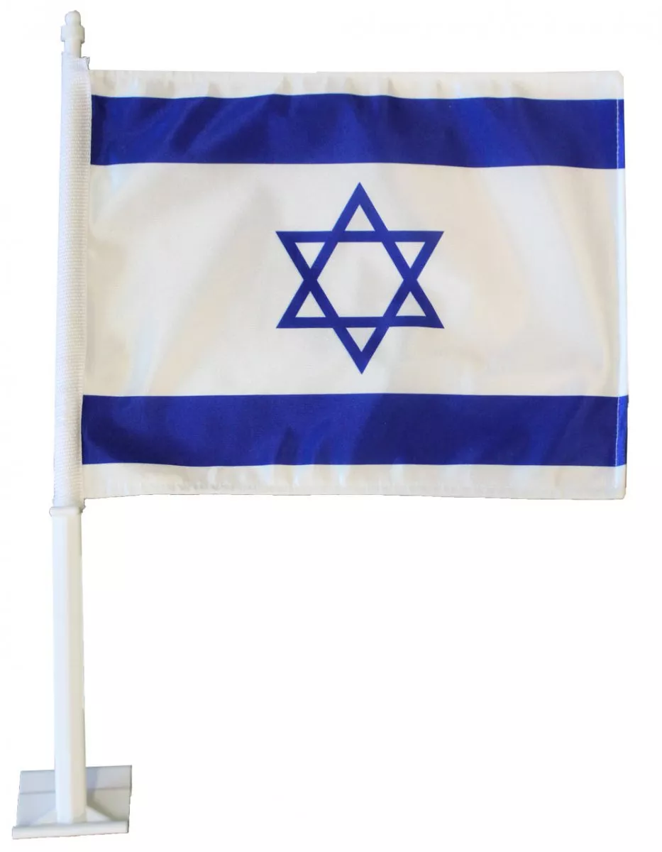 Israel Car Flag - 11" x 14", Without Fringe