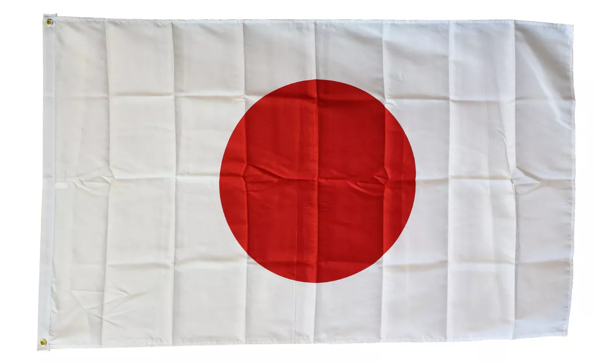 Japan - 3'X5' Polyester Flag - Lightweight Polyester, 3' x 5', Without Fringe, Grommets