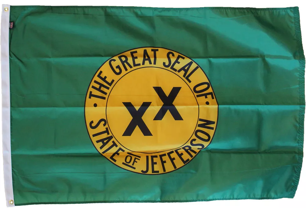 State of Jefferson  - 3'X5' Nylon Flag - Nylon, 3' x 5', Without Fringe, Grommets, Dyed