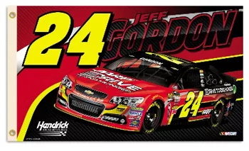 Jeff Gordon - 3' x 5' 2-Sided Polyester Flag - Medium Knit Polyester, 3' x 5', Without Fringe, Grommets, Dyed