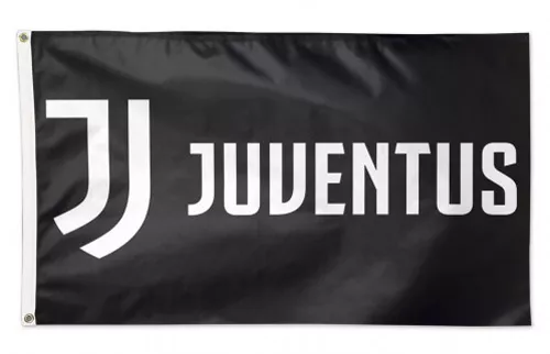 Juventus FC - 3' x 5' MLS Polyester Flag - Medium Knit Polyester, 3' x 5', Without Fringe, Grommets, Dyed