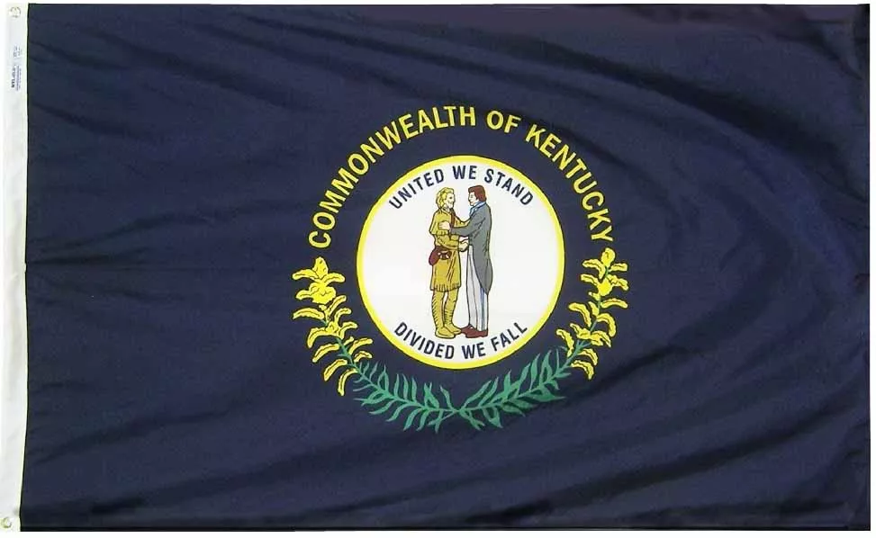 Kentucky - 5'X8' Nylon Flag - Nylon, Without Fringe, Grommets, Dyed
