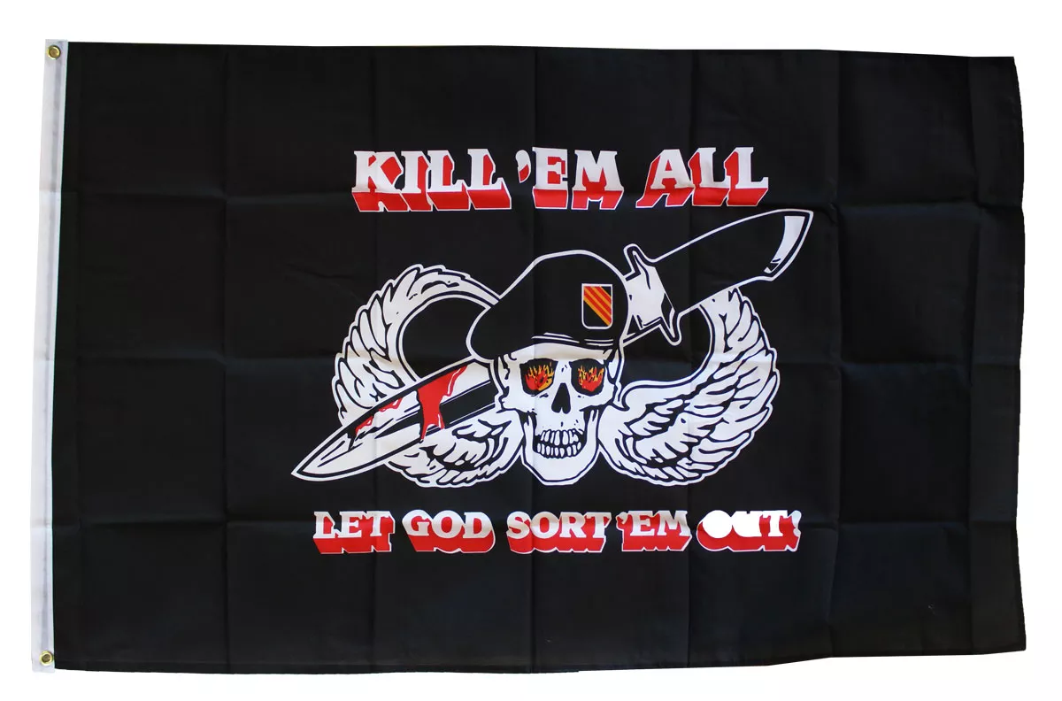Kill 'em All - 3'X5' Polyester Flag - Lightweight Polyester, 3' x 5', Without Fringe, Grommets