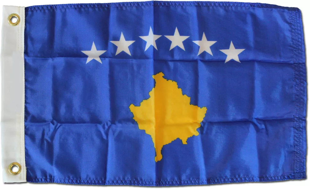 Kosovo (Kosova) - 12"X18" Nylon Flag - Nylon, Without Fringe, Grommets