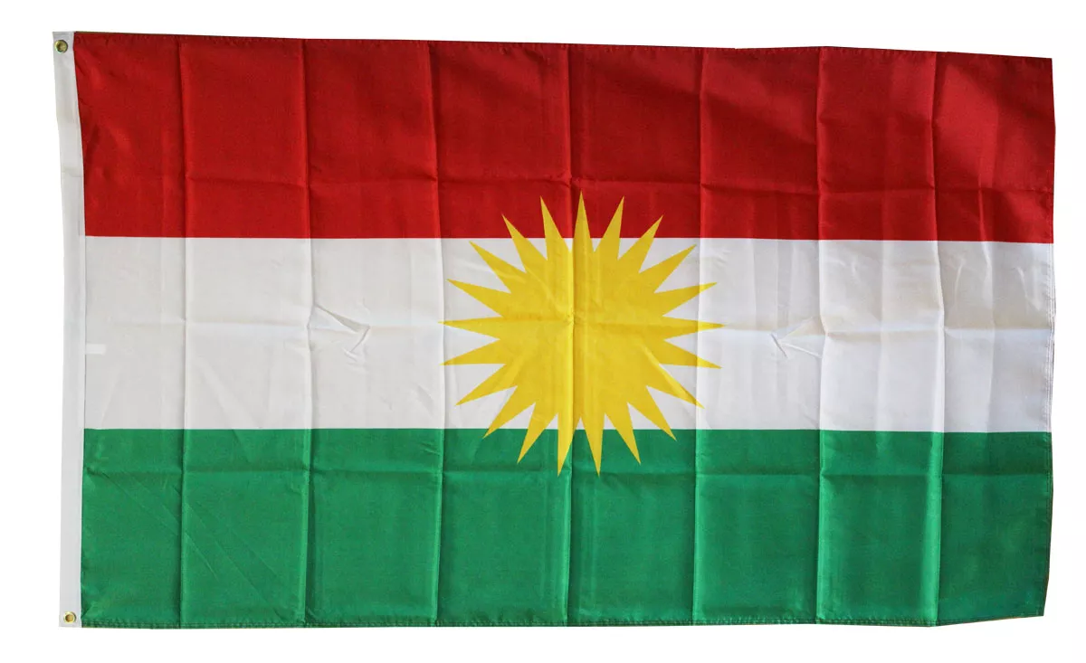 Kurdistan - 3'X5' Polyester Flag - Lightweight Polyester, 3' x 5', Without Fringe, Grommets