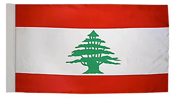 Lebanon - 3'X5' Nylon Flag (Pole Hem) - Nylon, 3' x 5', Without Fringe, Pole Hem