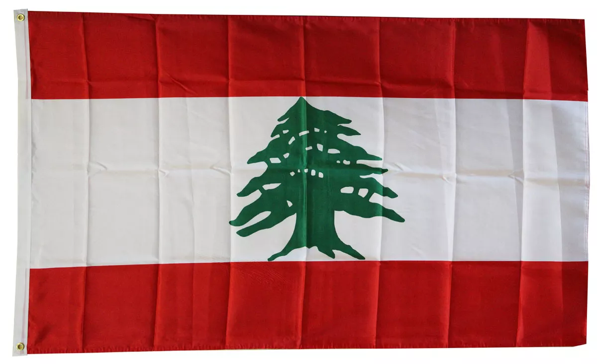 Lebanon - 3'X5' Polyester Flag - Lightweight Polyester, 3' x 5', Without Fringe, Grommets