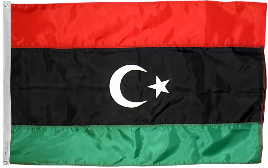 Libya - 3'X5' Nylon Flag - Nylon, 3' x 5', Without Fringe