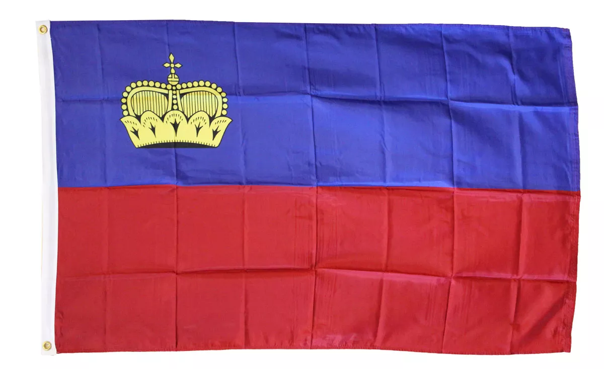 Liechtenstein - 3'X5' Polyester Flag - Lightweight Polyester, 3' x 5', Without Fringe, Grommets