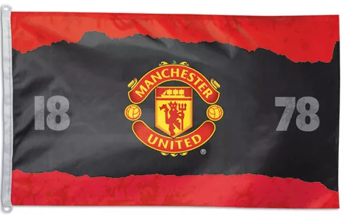 Manchester United - 3' x 5' Polyester Flag - Medium Knit Polyester, 3' x 5', Without Fringe, D-Rings, Dyed
