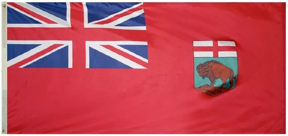 Manitoba - 3'X6' Nylon Flag - Nylon, Without Fringe, Grommets, Dyed