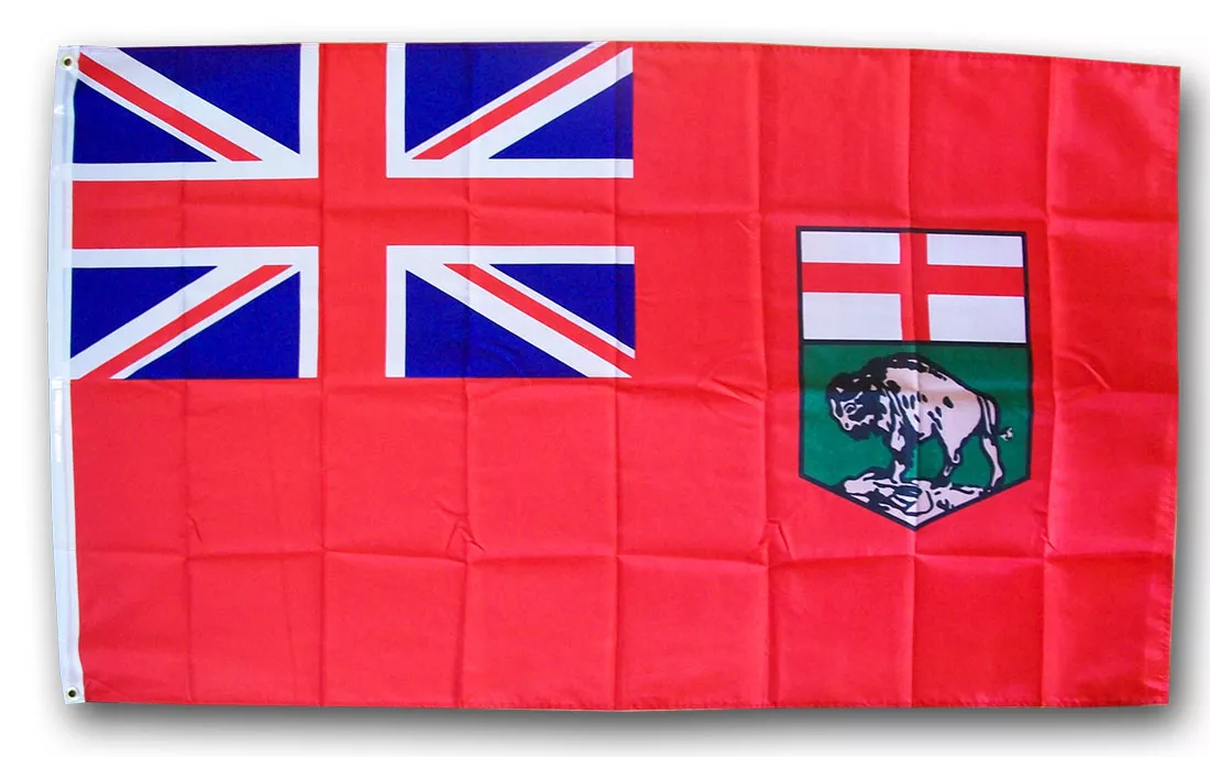 Manitoba - 3'X5' Polyester Flag - Lightweight Polyester, 3' x 5', Without Fringe, Grommets
