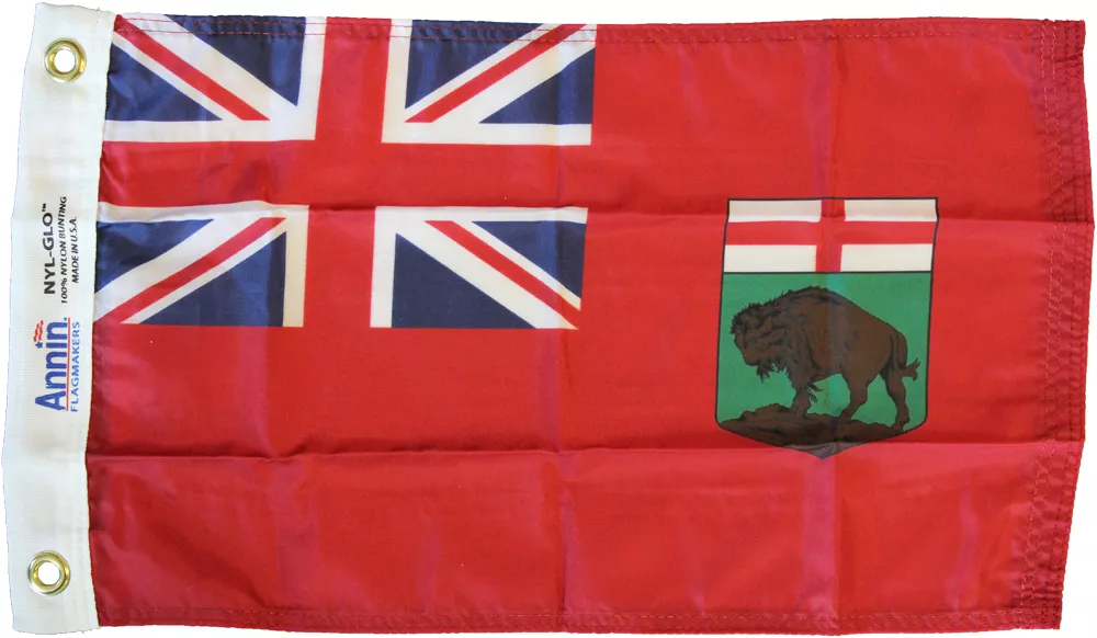 Manitoba - 12"X18" Nylon Flag - Nylon, Without Fringe, Grommets, Dyed