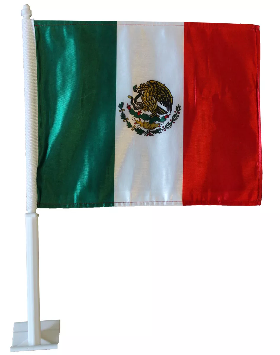 Mexico Car Flag - 11" x 14", Without Fringe