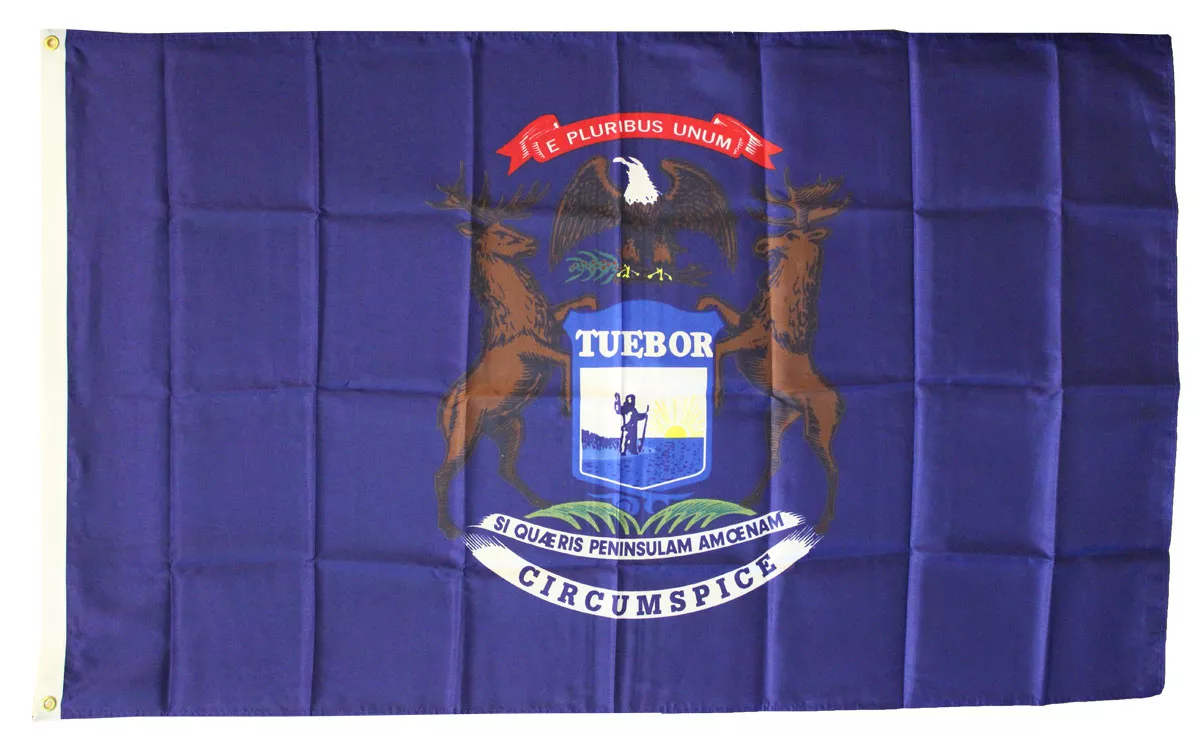 Michigan - 3'X5' Polyester Flag - Lightweight Polyester, 3' x 5', Without Fringe