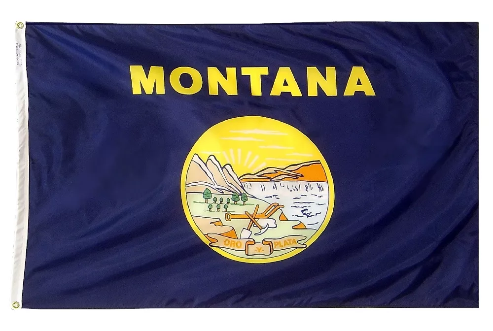 Montana - 6'X10' Nylon Flag - Nylon, 6' x 10', Without Fringe, Grommets, Dyed