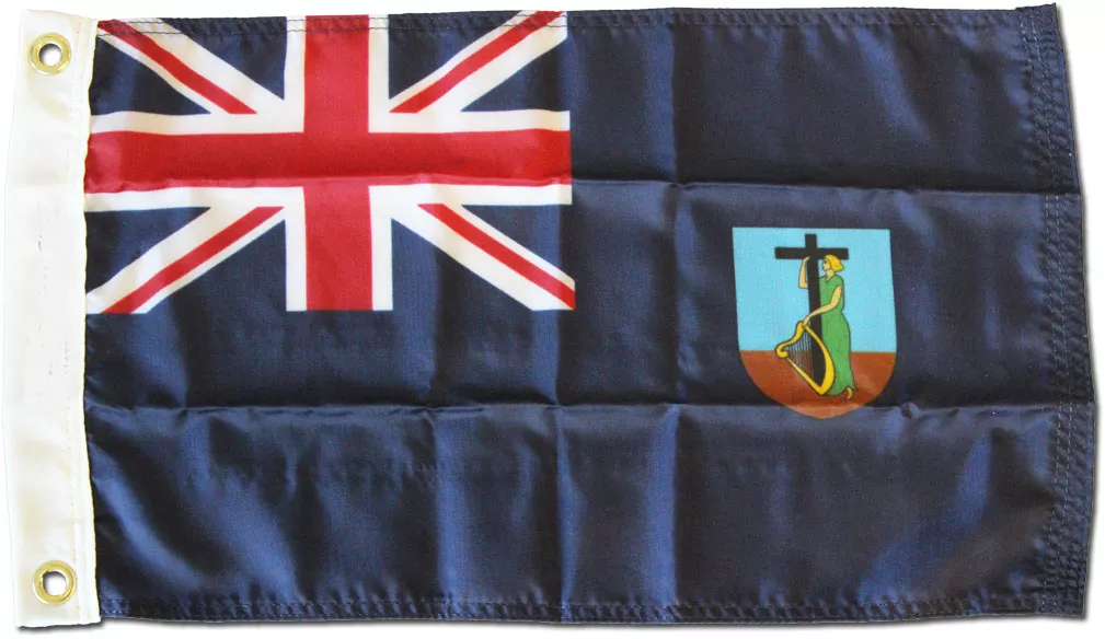 Montserrat - 12"X18" Nylon Flag - Nylon, Without Fringe, Grommets