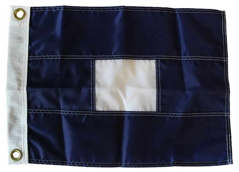 Letter P - Nautical Code Signal Nylon Flag - Nylon, Grommets