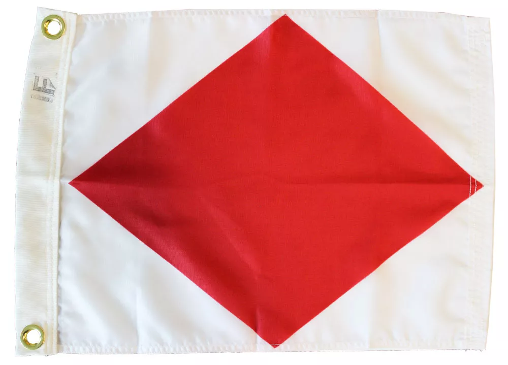 Letter F - Nautical Code Signal Nylon Flag  - Nylon, Grommets