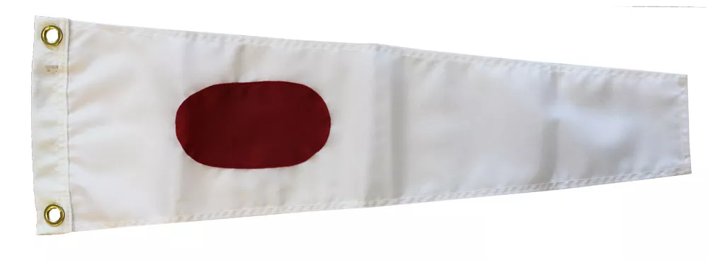 Number 1 - Nautical Code Signal Nylon Pennant - Nylon, 8" x 24", Grommets