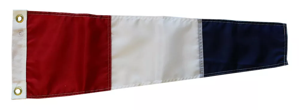 Number 3 - Nautical Code Signal Nylon Pennant - Nylon, 8" x 24", Grommets
