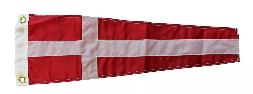 Number 4 - Nautical Code Signal Nylon Pennant - Nylon, 8" x 24", Grommets