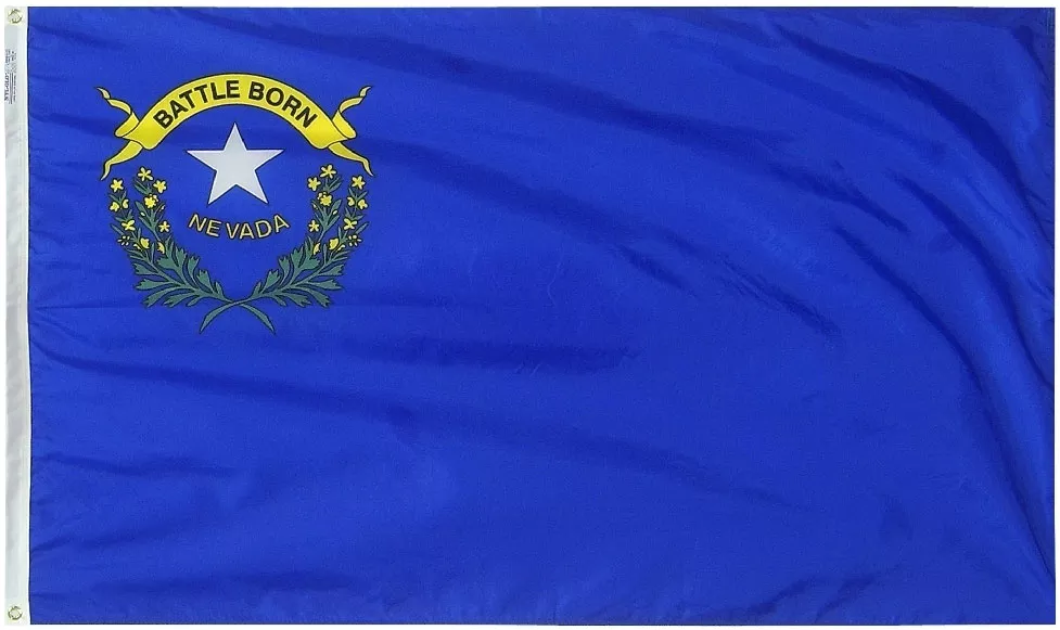 Nevada - 5'X8' Nylon Flag - Nylon, Without Fringe, Grommets, Dyed