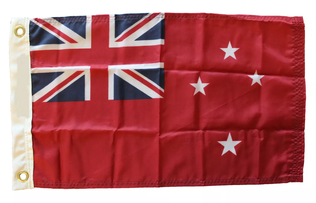 New Zealand - 12"X18" Nylon Flag (Red Ensign) - Nylon, Without Fringe, Grommets