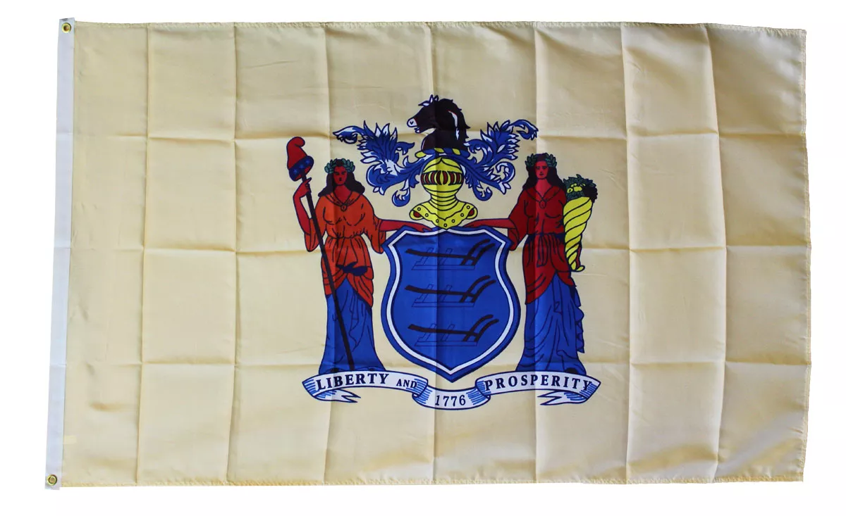 New Jersey - 3'X5' Polyester Flag - Lightweight Polyester, 3' x 5', Without Fringe